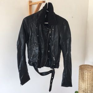 Free People Vegan Leather Moto Jacket